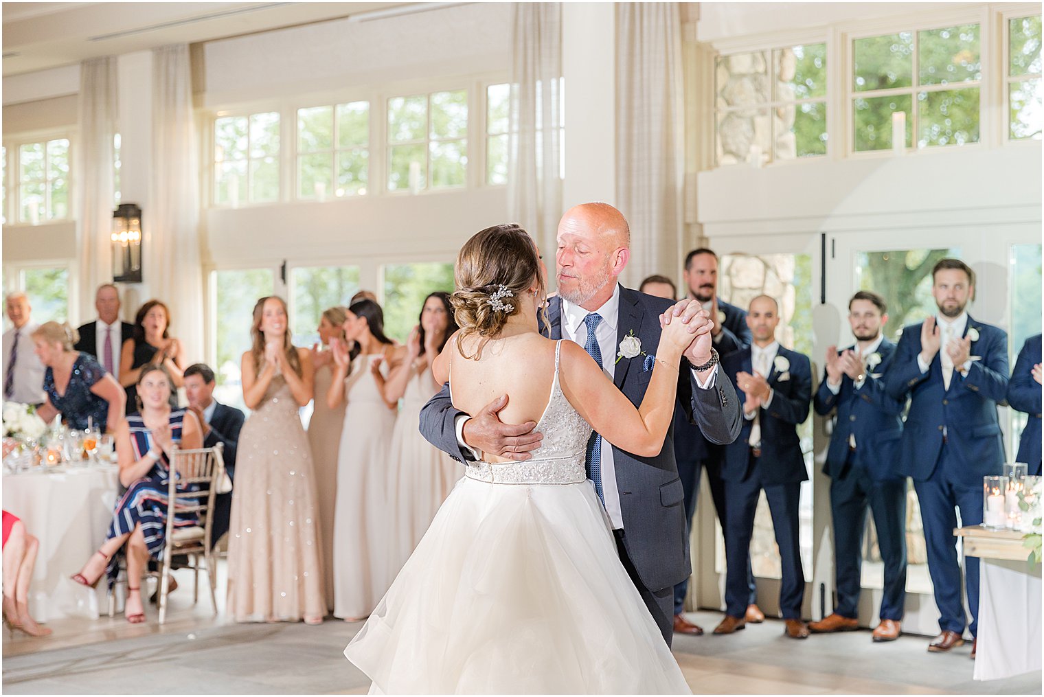 bride and father dance during Franklin Lakes, NJ wedding reception
