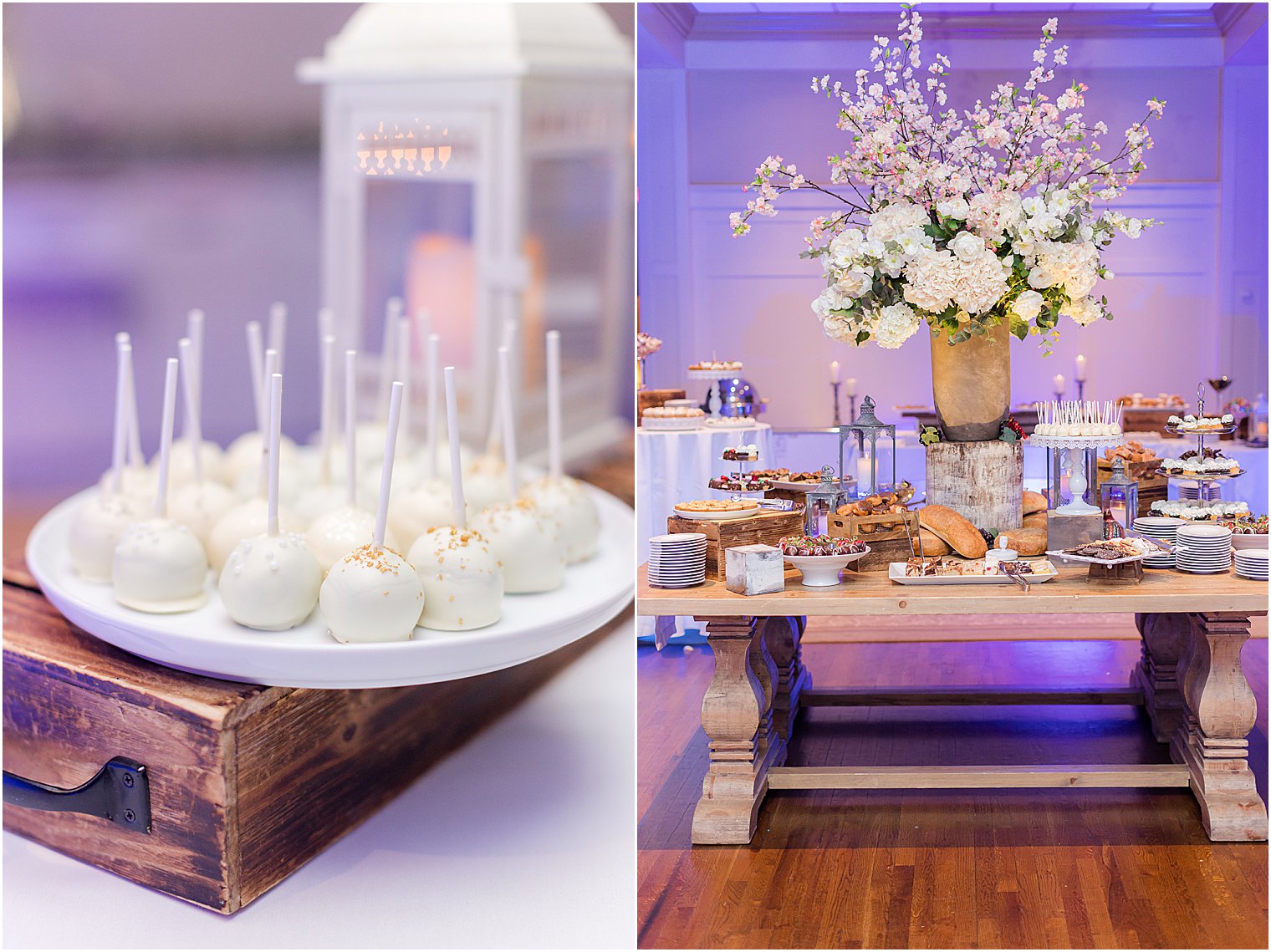 dessert display at Franklin Lakes, NJ wedding reception