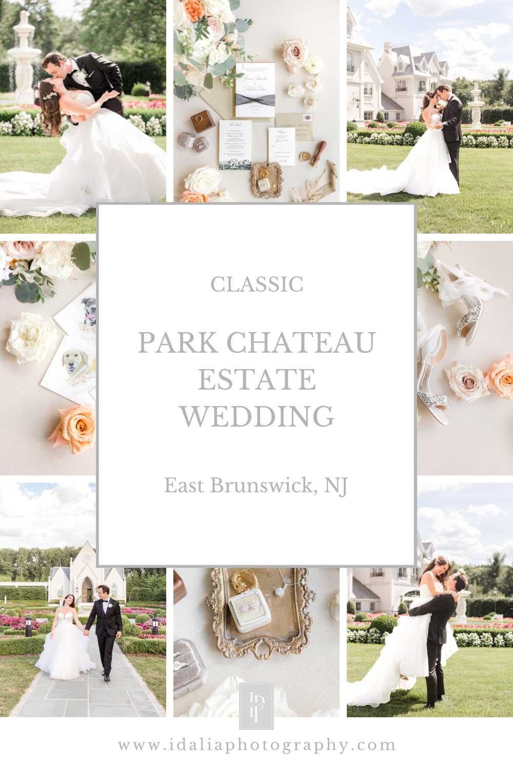 Park Chateau Estate Wedding in the summer with elegant pink and white details photographed by New Jersey photographer Idalia Photography
