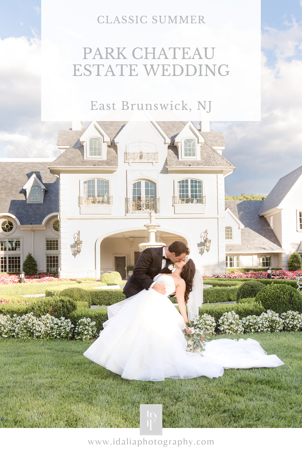 Park Chateau Estate Wedding in the summer with elegant pink and white details photographed by New Jersey photographer Idalia Photography