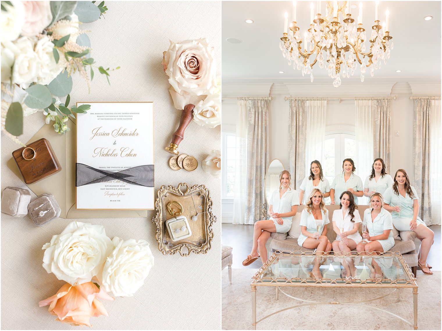 bride and bridesmaids prepare in bridal suite at Park Chateau Estate