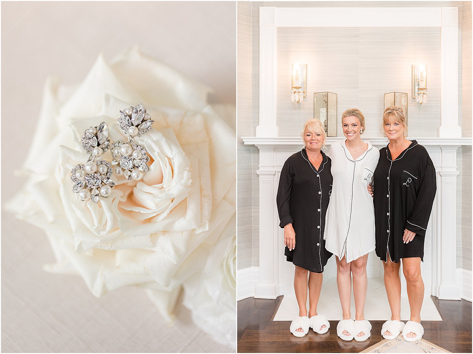 bride poses with mother and mother-in-law at Shadowbrook at Shrewsbury