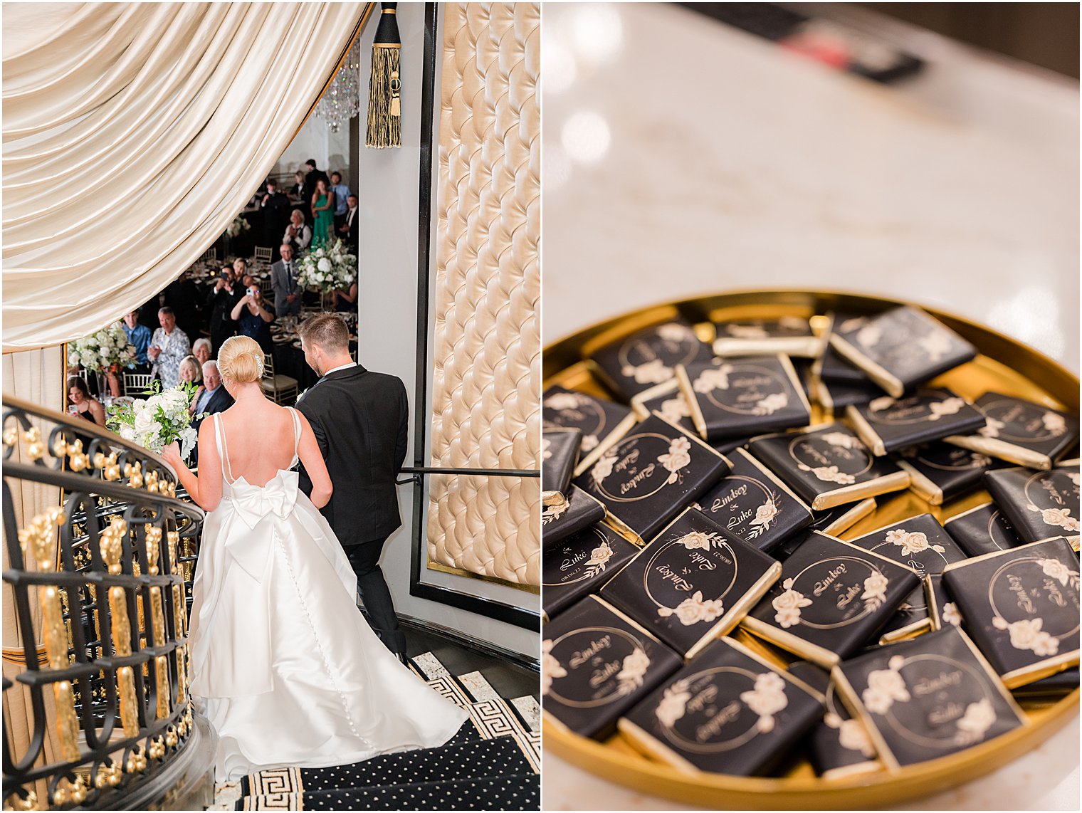 bride and groom enter wedding reception in New Jersey