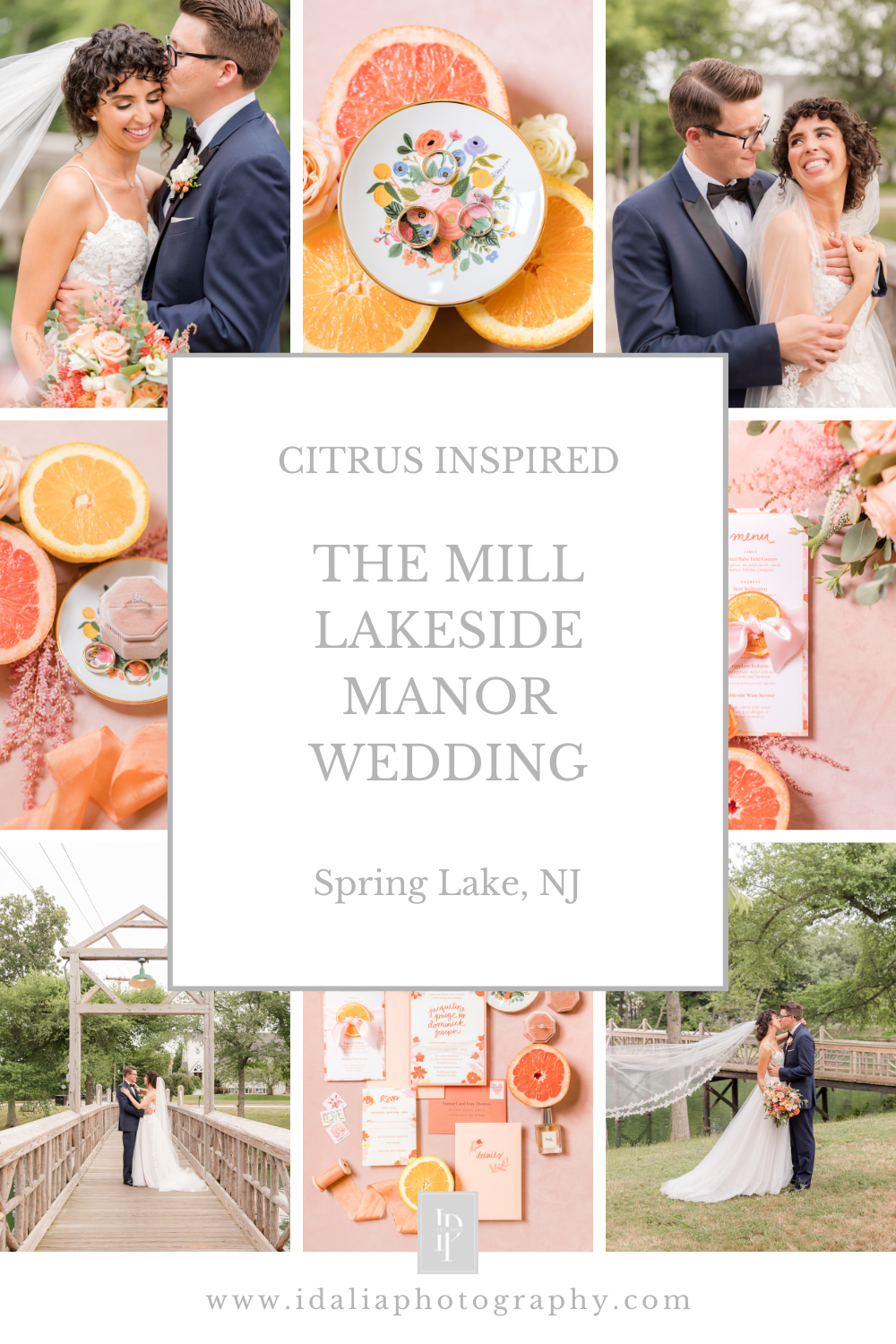 The Mill Lakeside Manor wedding with citrus inspired details photographed by NJ wedding photographer Idalia Photography