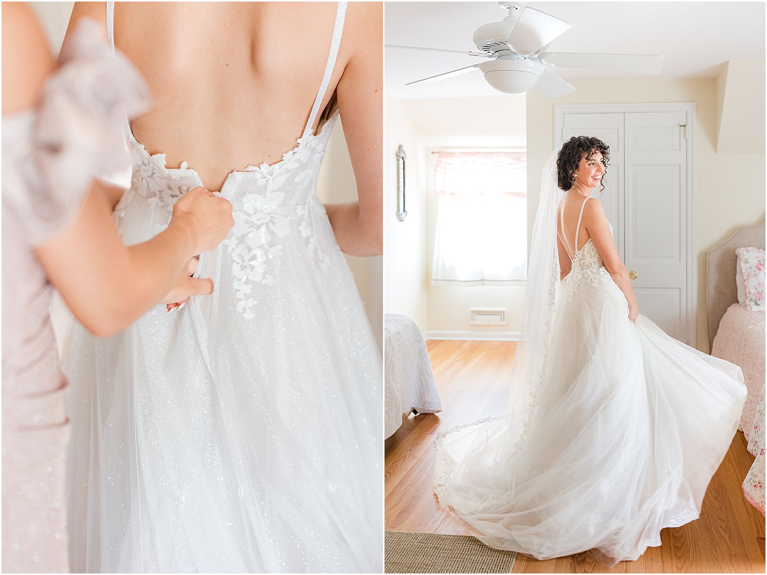 bride twirls in wedding dress before The Mill Lakeside Manor wedding