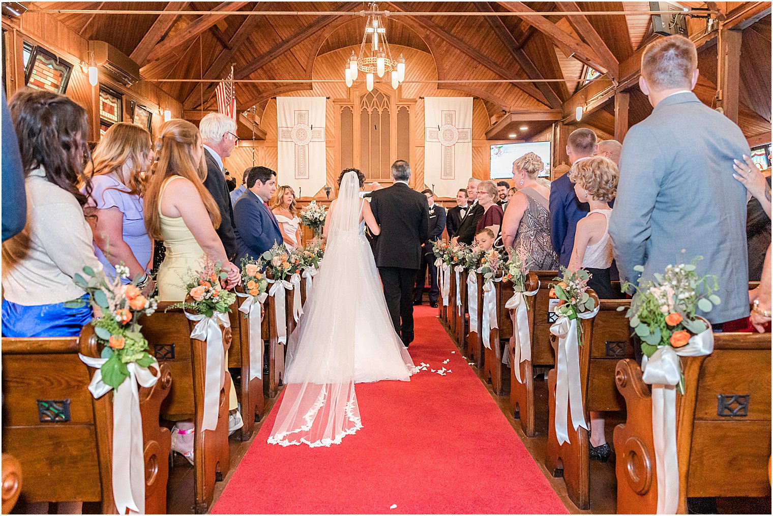 bride enters church wedding ceremony at St. Andrew's United Methodist Church