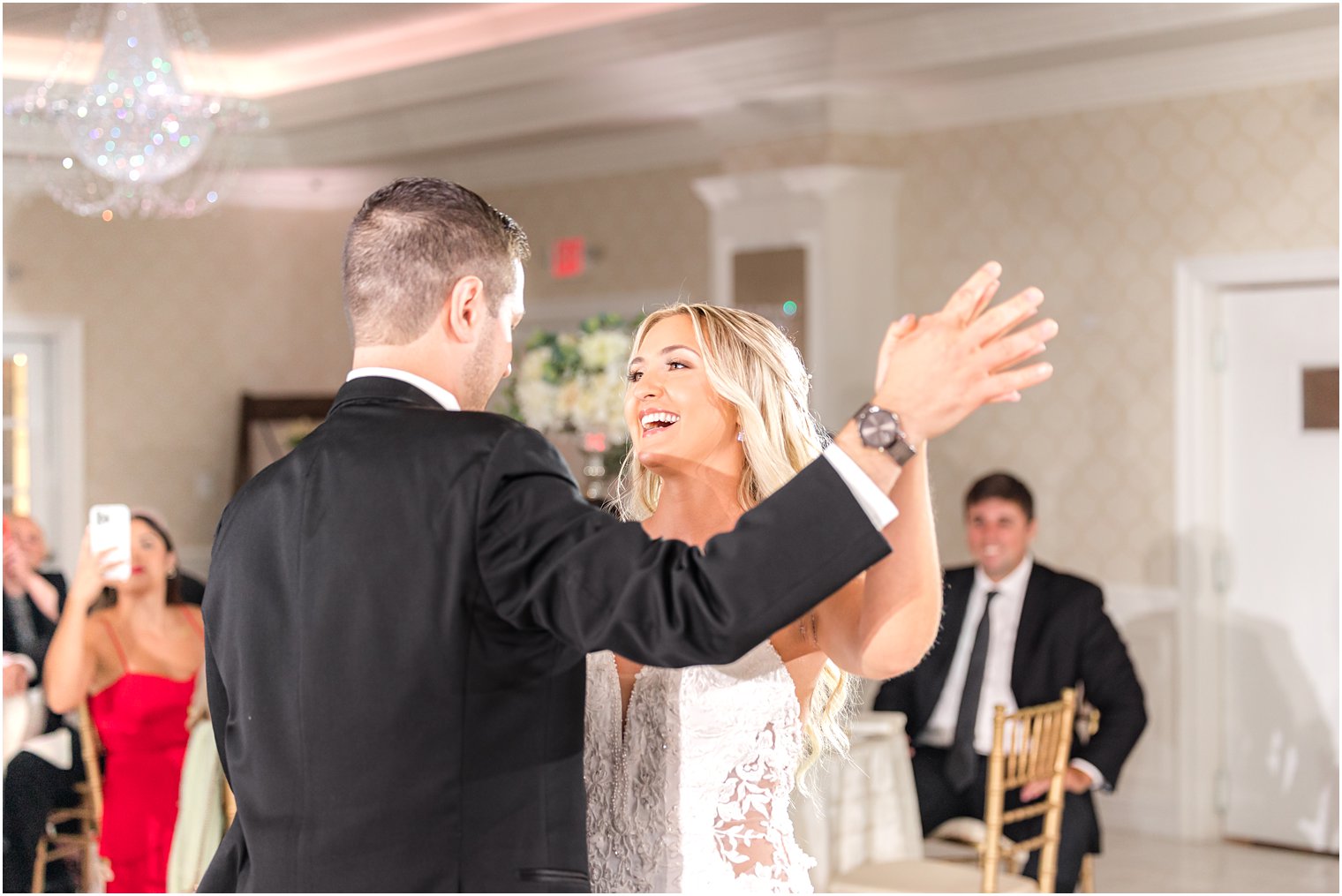 newlyweds have first dance during NJ wedding reception