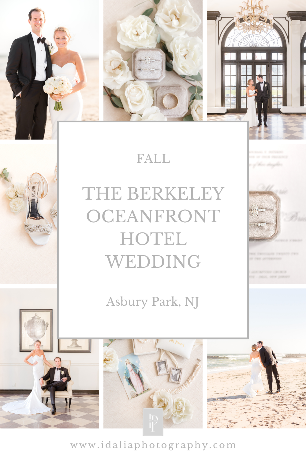 The Berkeley Oceanfront Hotel wedding in the fall with gold and ivory details photographed by NJ wedding photographer Idalia Photography