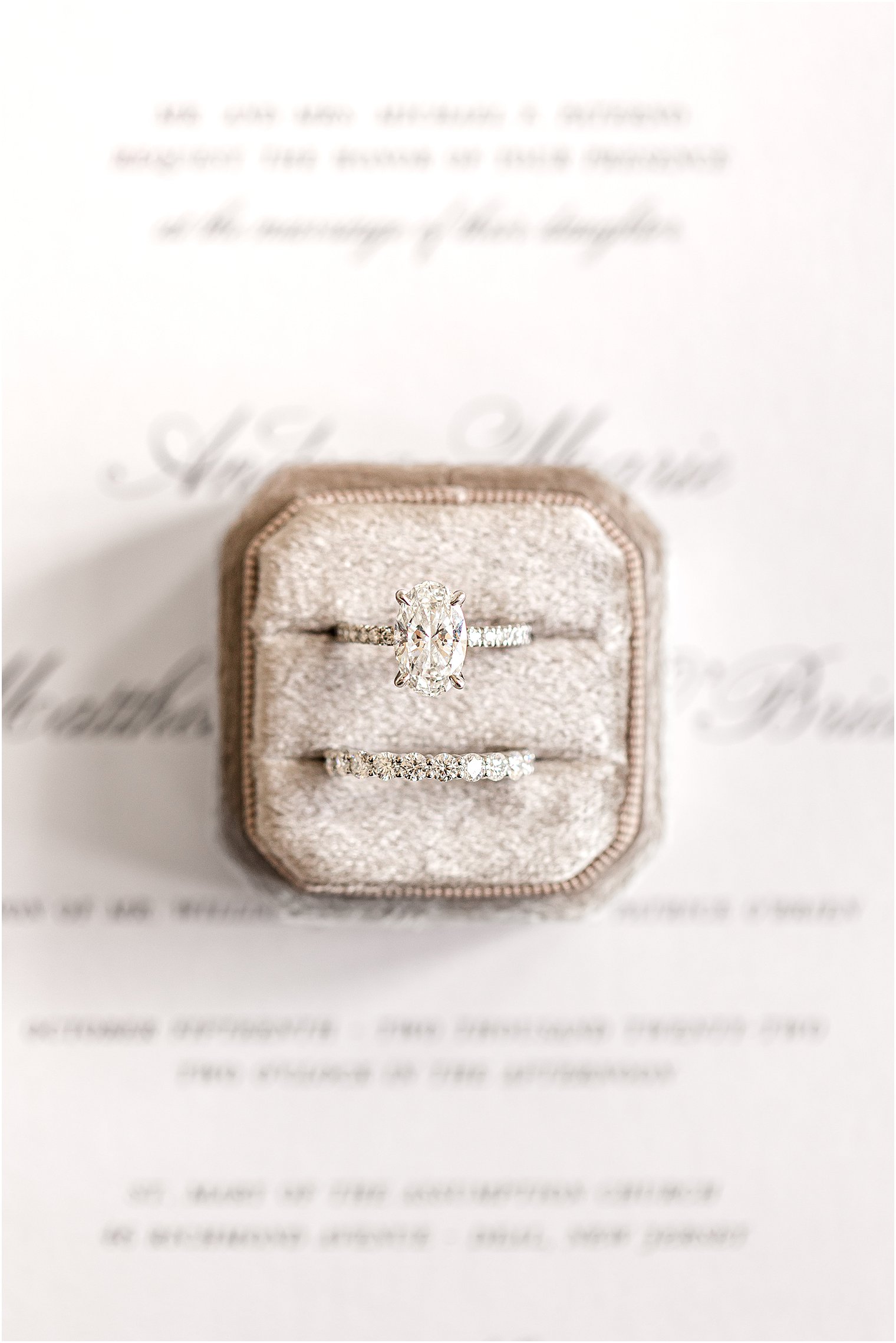 bride's ring box with diamond rings