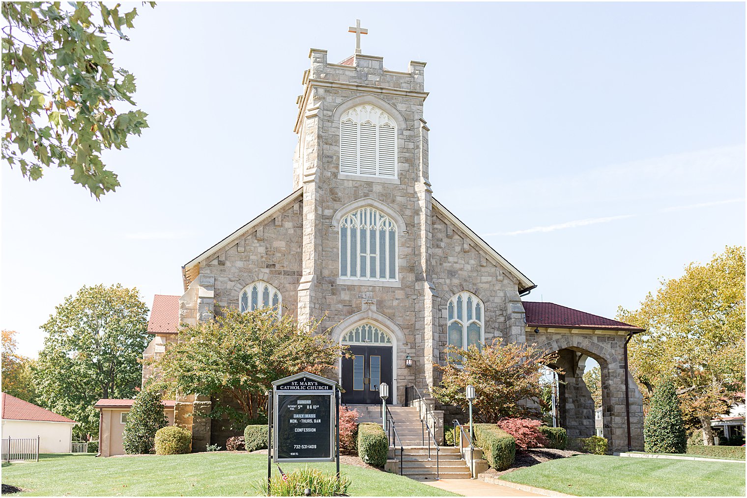 traditional church wedding at St. Mary's Catholic Church