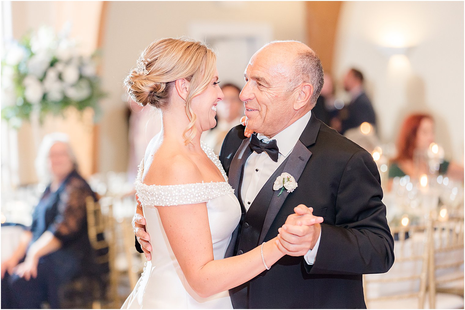 bride dances with father during LBI wedding reception