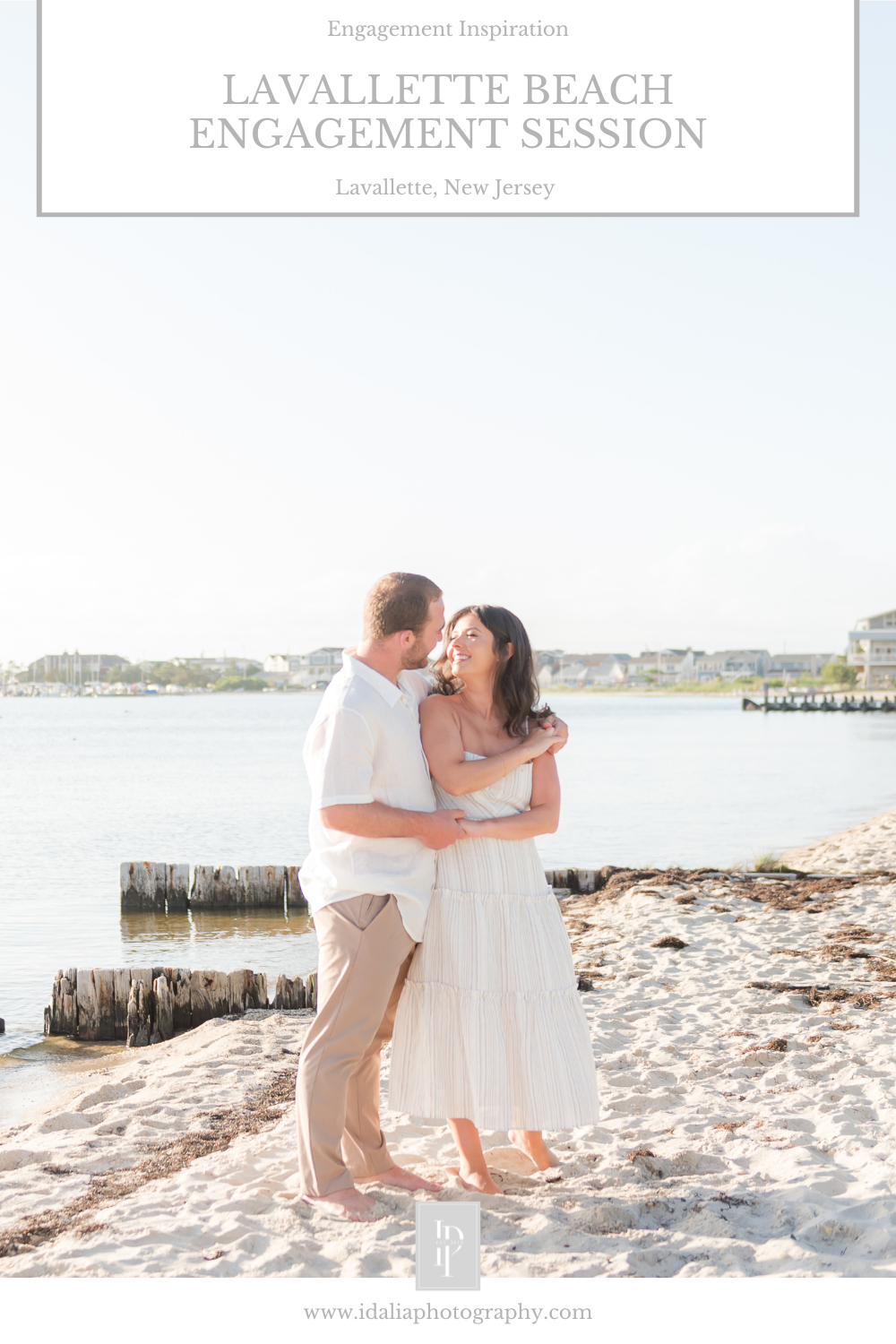 Lavallette Beach Engagement Session in the summer time with New Jersey wedding photographer Idalia Photography's associate team