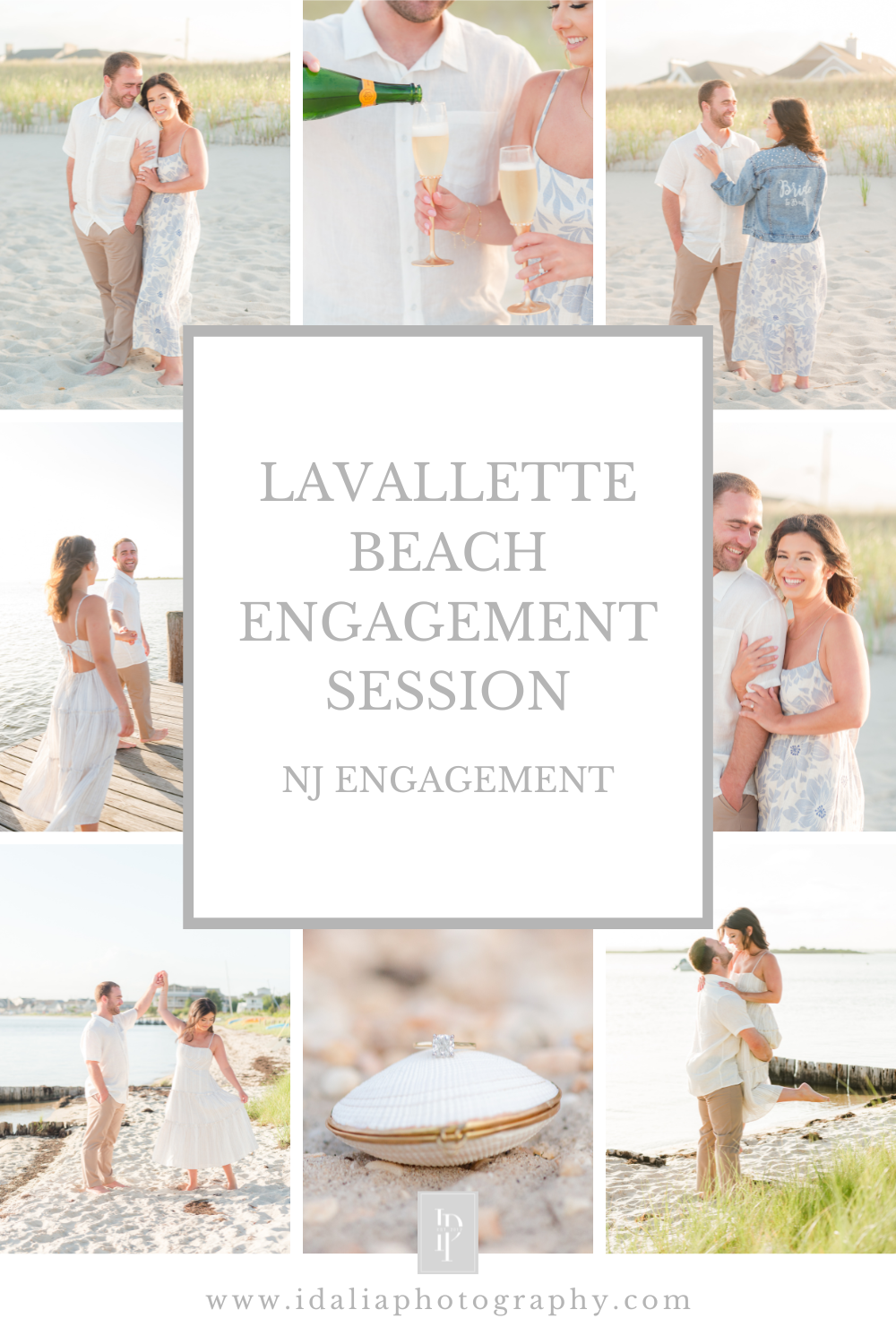 Lavallette Beach Engagement Session in the summer time with New Jersey wedding photographer Idalia Photography's associate team