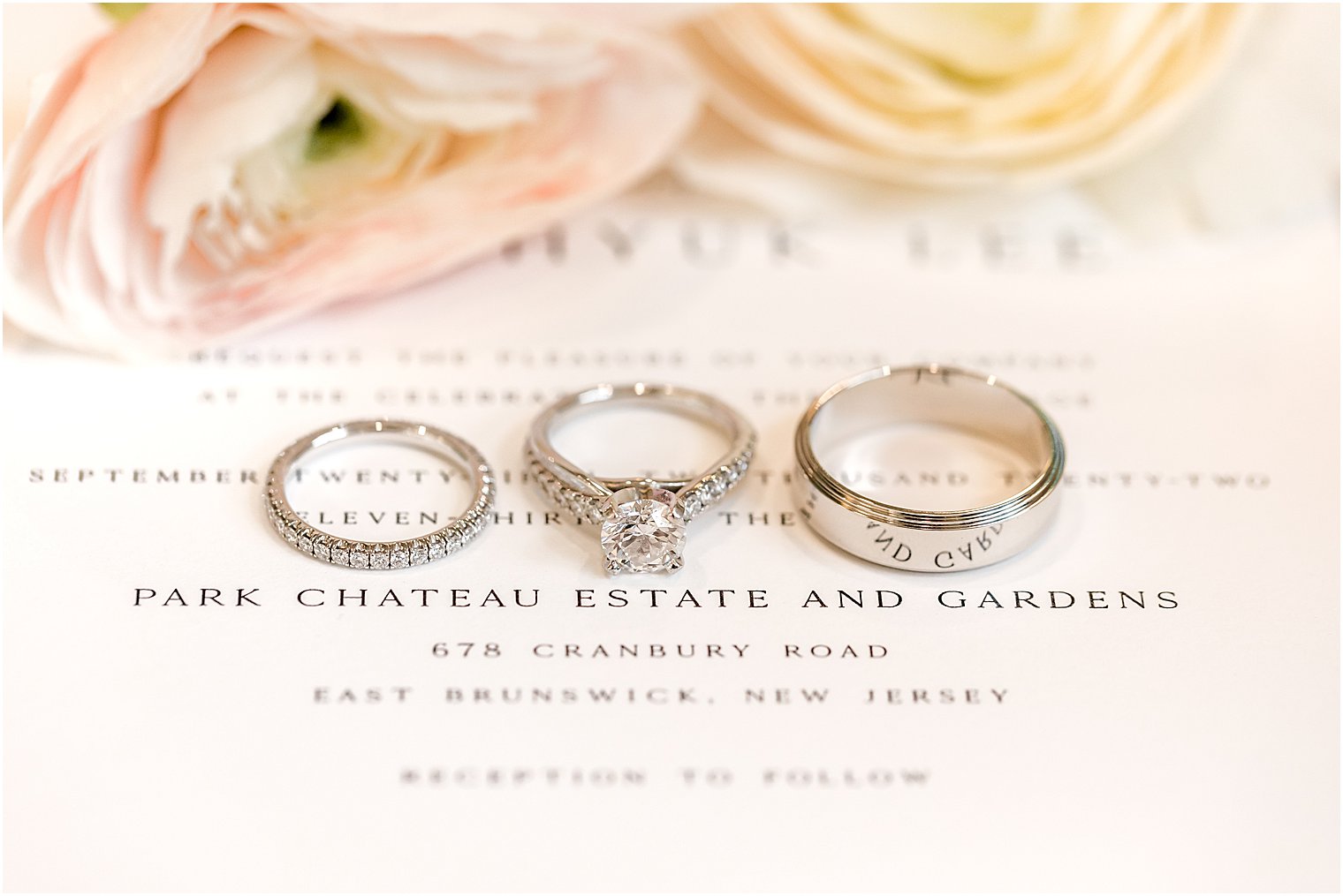 wedding bands on invitation suite in New Jersey