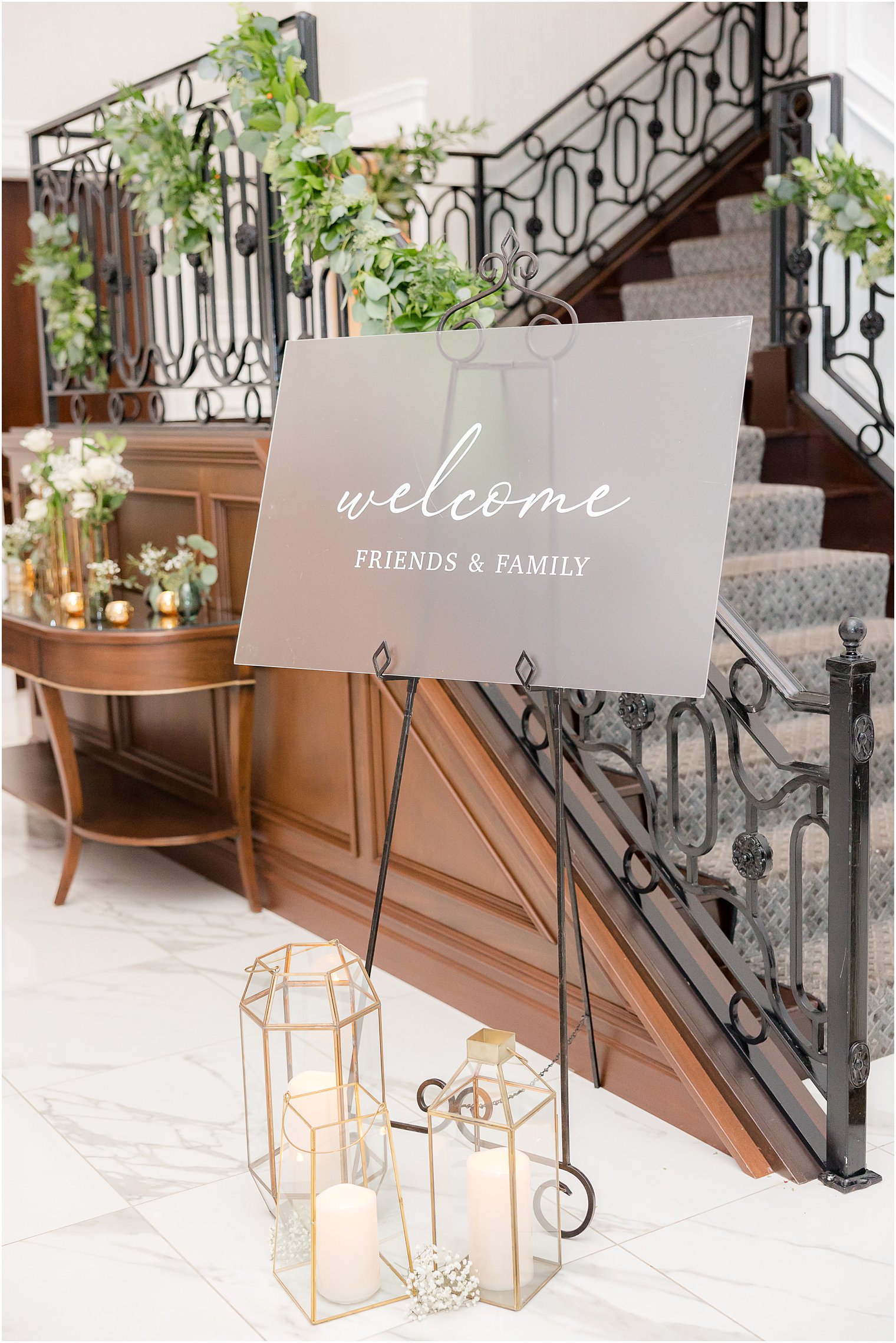 welcome sign for reception at The Mill Lakeside Manor 