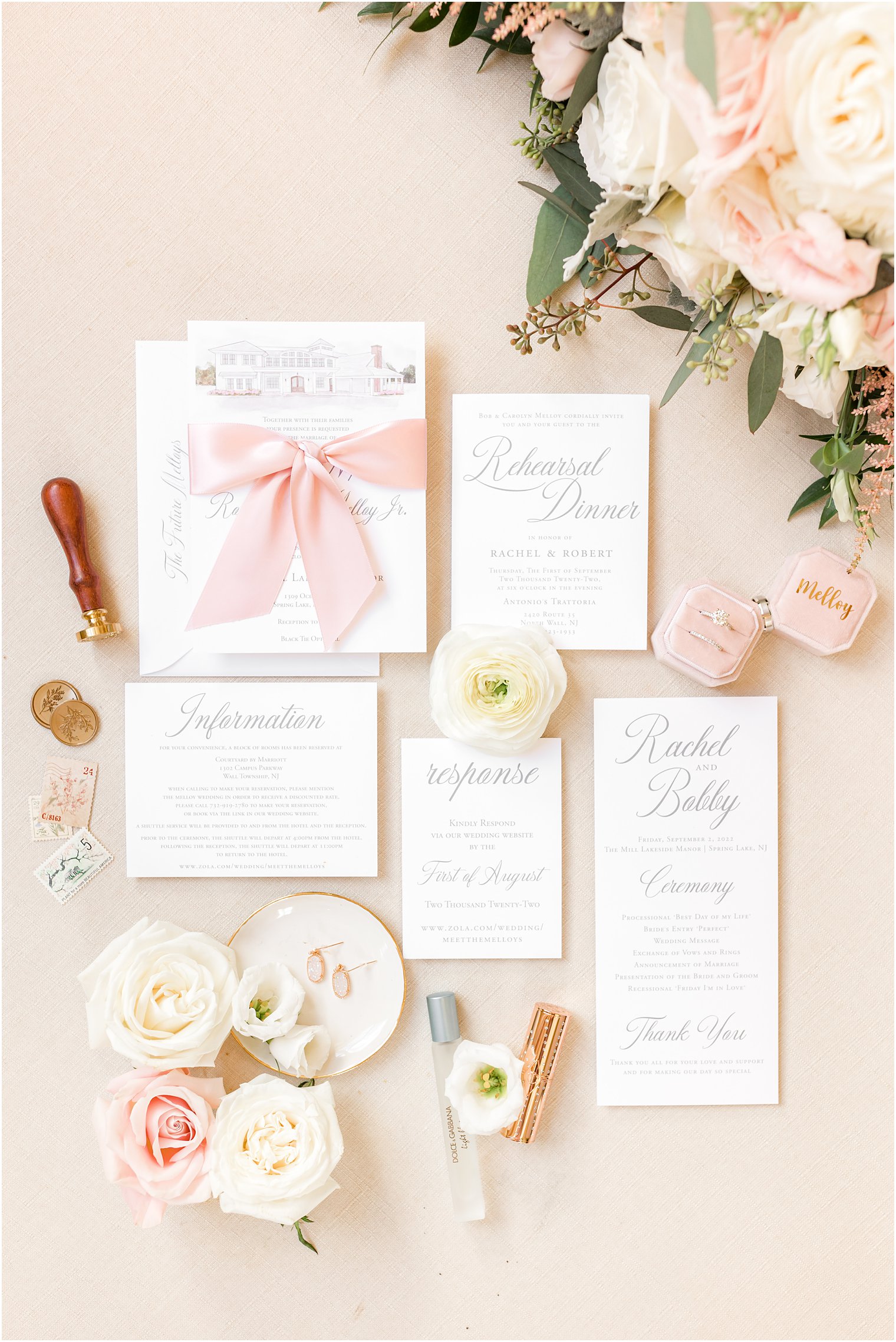 fall invitation suite with pink details by Suite Scape Design
