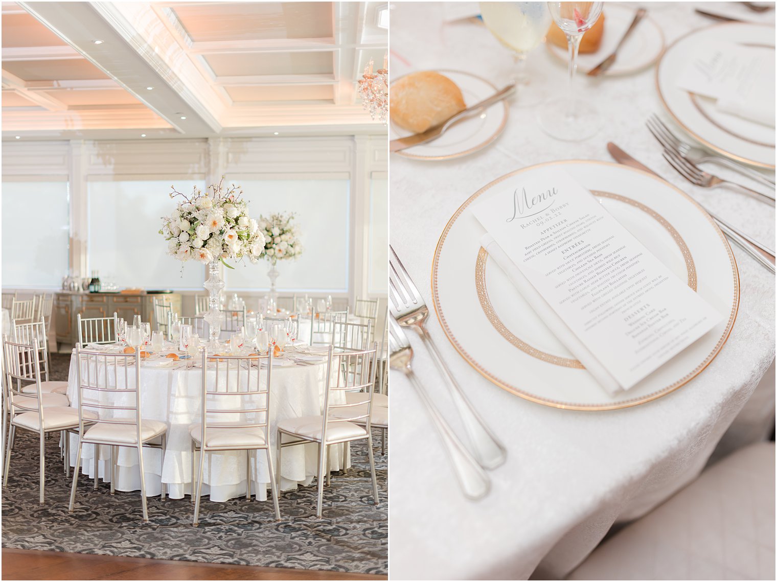 place setting with gold rimmed plates in New Jersey