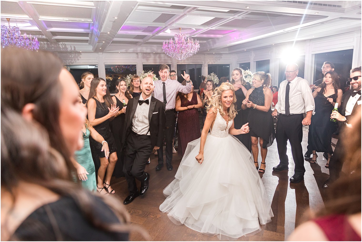 bride dances with groom during NJ wedding reception 