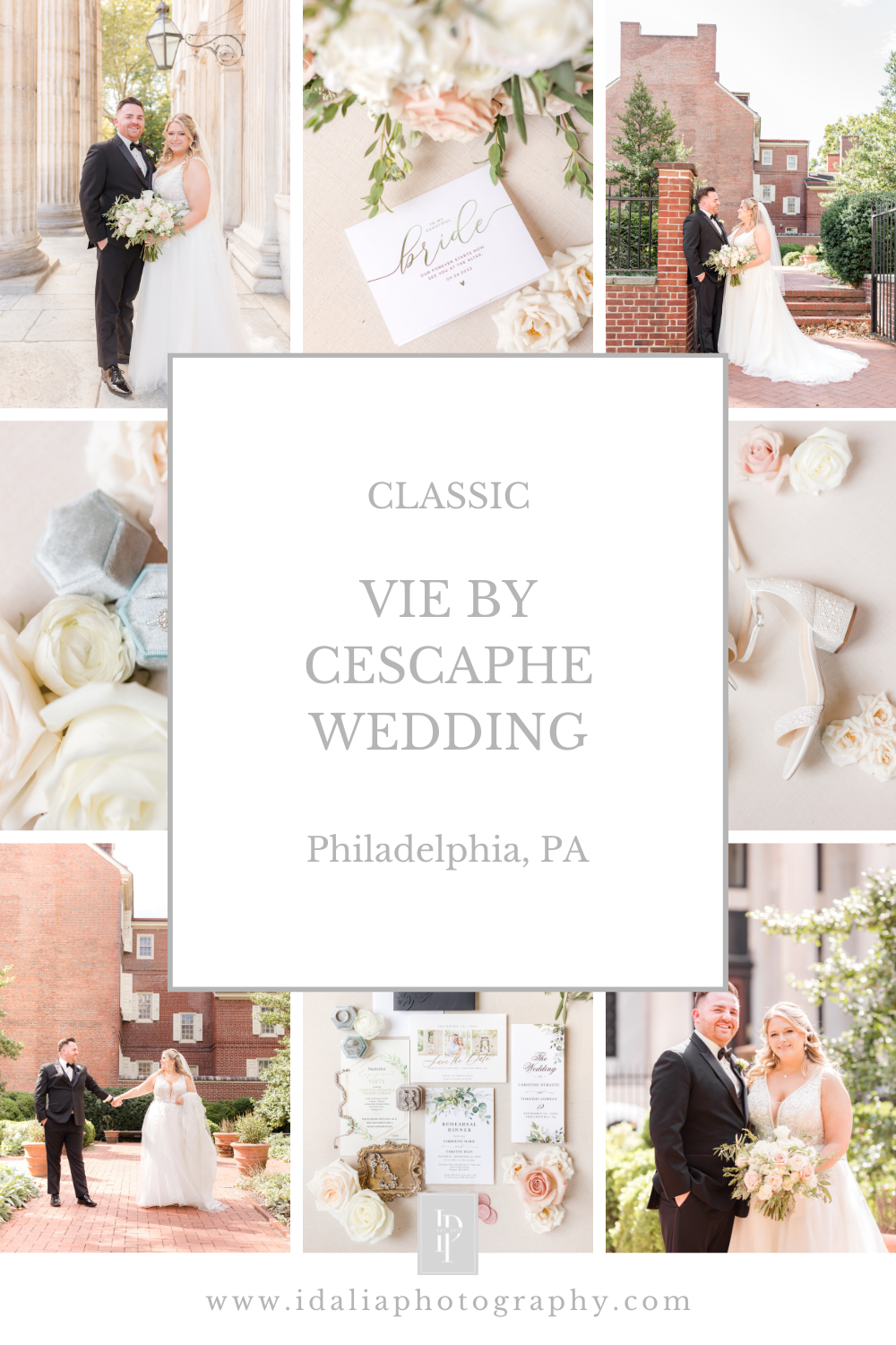 Vie by Cescaphe wedding day with classic black and gold details in Philadelphia by PA and NJ wedding photographer Idalia Photography