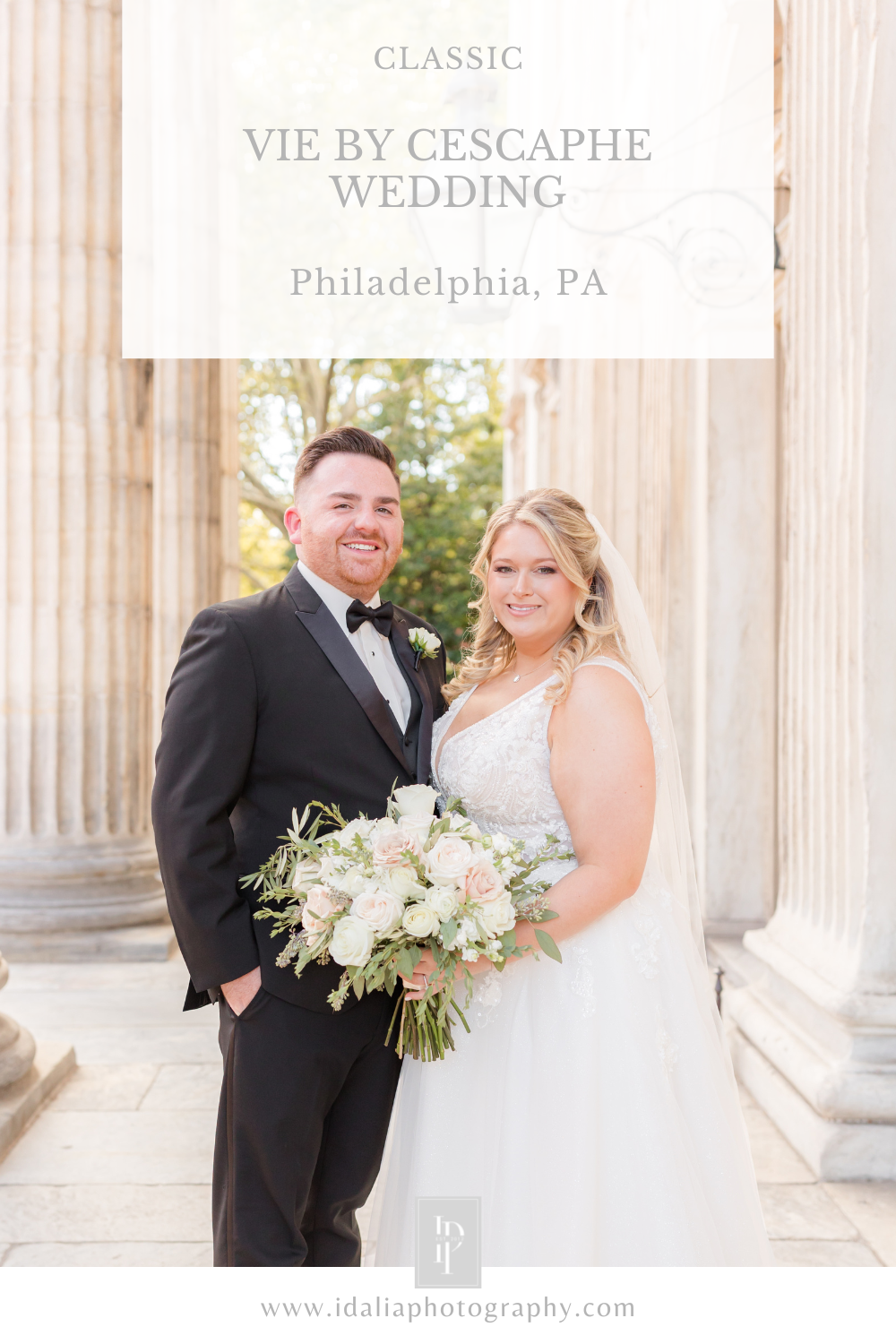 Vie by Cescaphe wedding day with classic black and gold details in Philadelphia by PA and NJ wedding photographer Idalia Photography