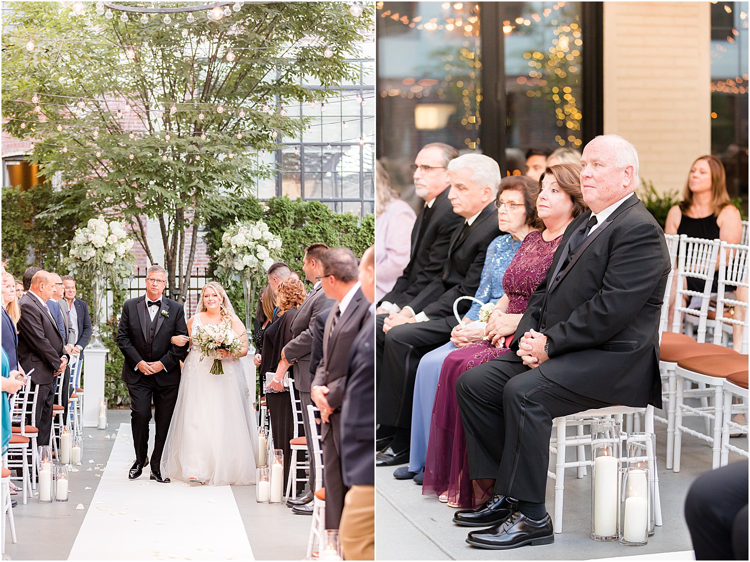 bride and dad enter wedding ceremony 