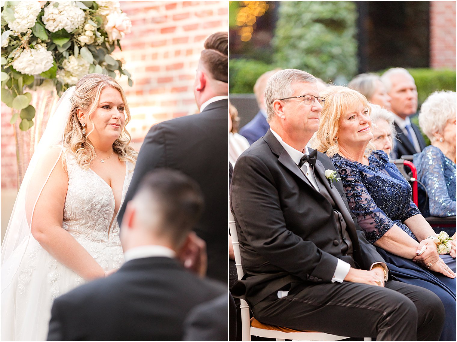 bride recites vows at Vie by Cescaphe wedding ceremony