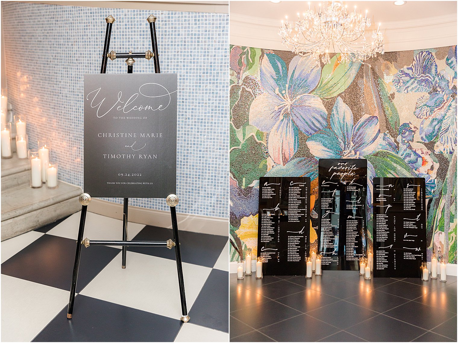 signs for classic Philly wedding at Vie by Cescaphe