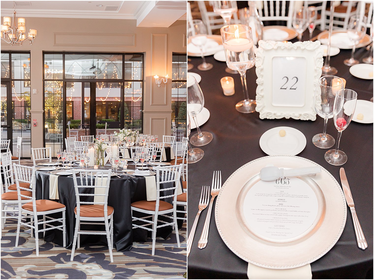 place settings for reception at Vie by Cescaphe