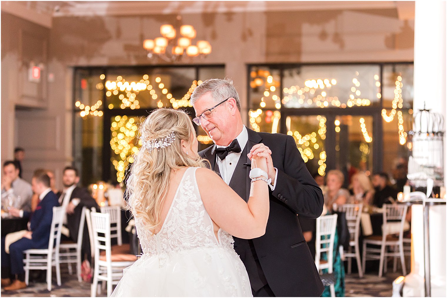 bride dances with dad during Philly wedding reception