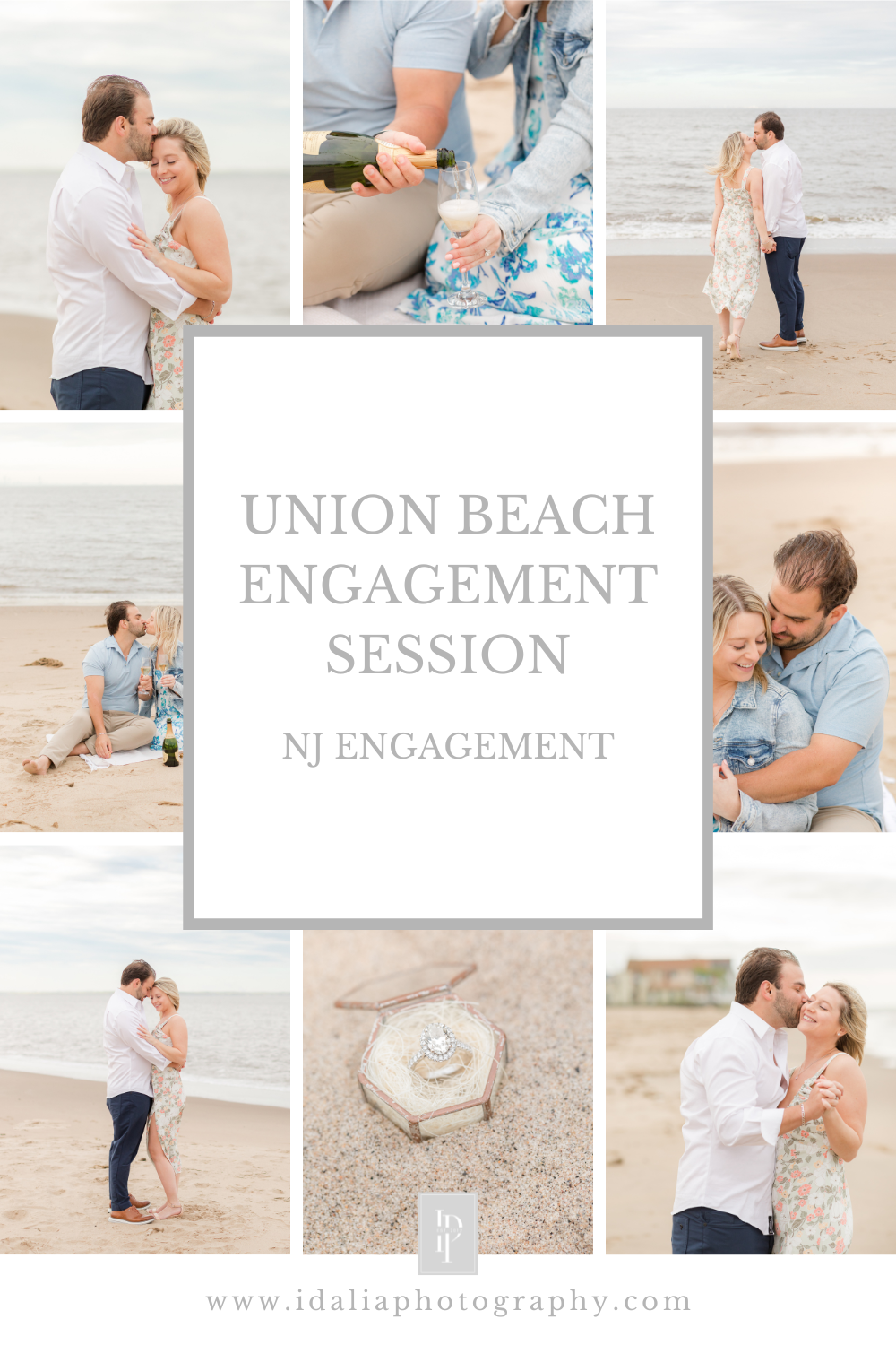Union Beach engagement session on the beach for New Jersey couple with NJ wedding photographer Idalia Photography