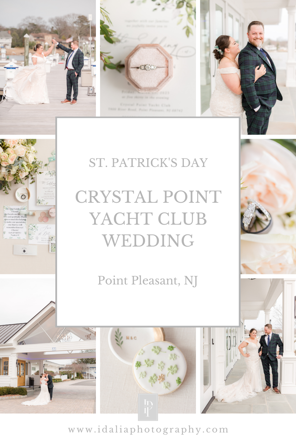 Springtime Crystal Point Yacht Club on St. Patrick's Day with New Jersey wedding photographer Idalia Photography