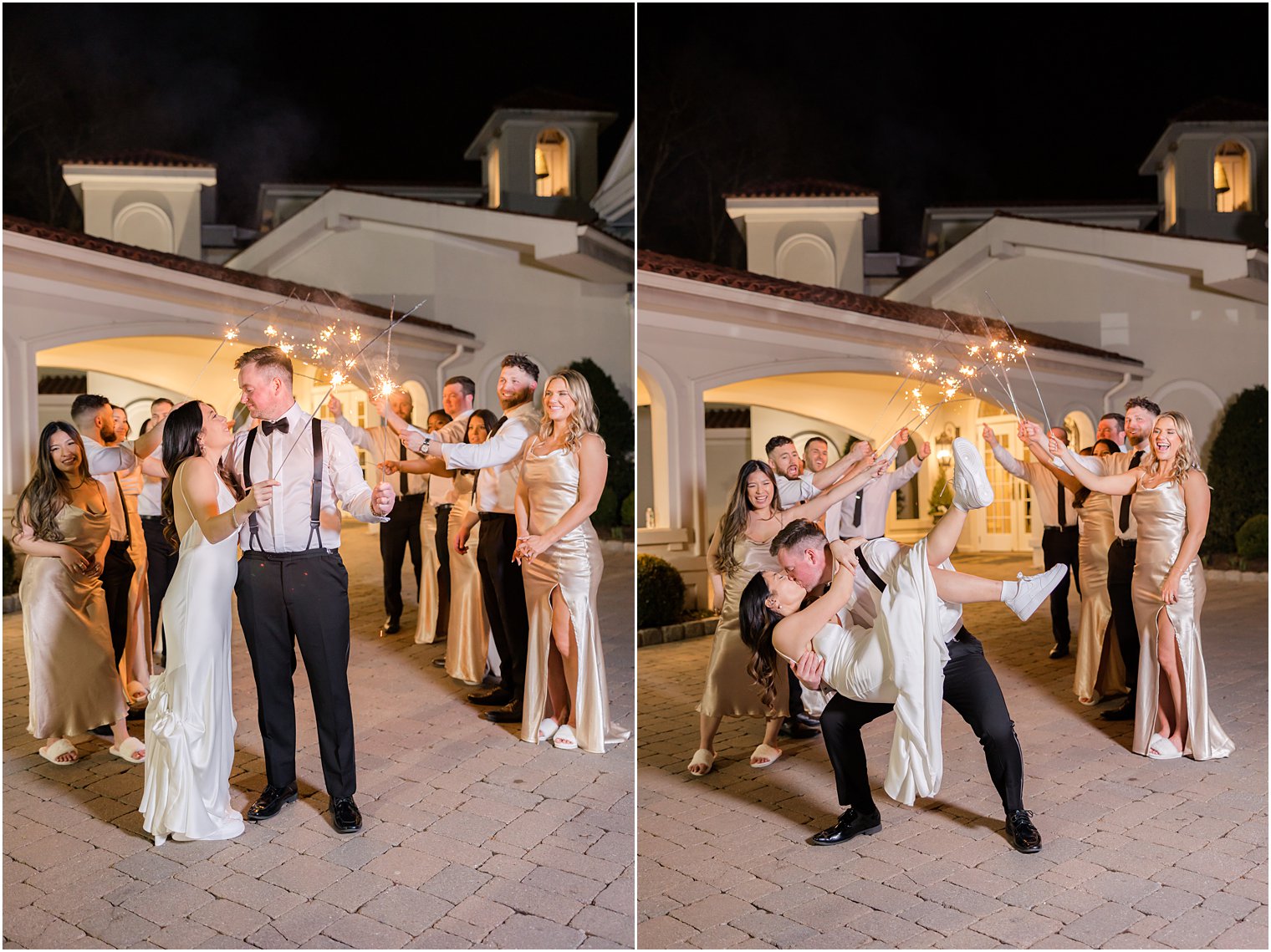 sparkler exit from Nanina's in the Park for bride and groom 