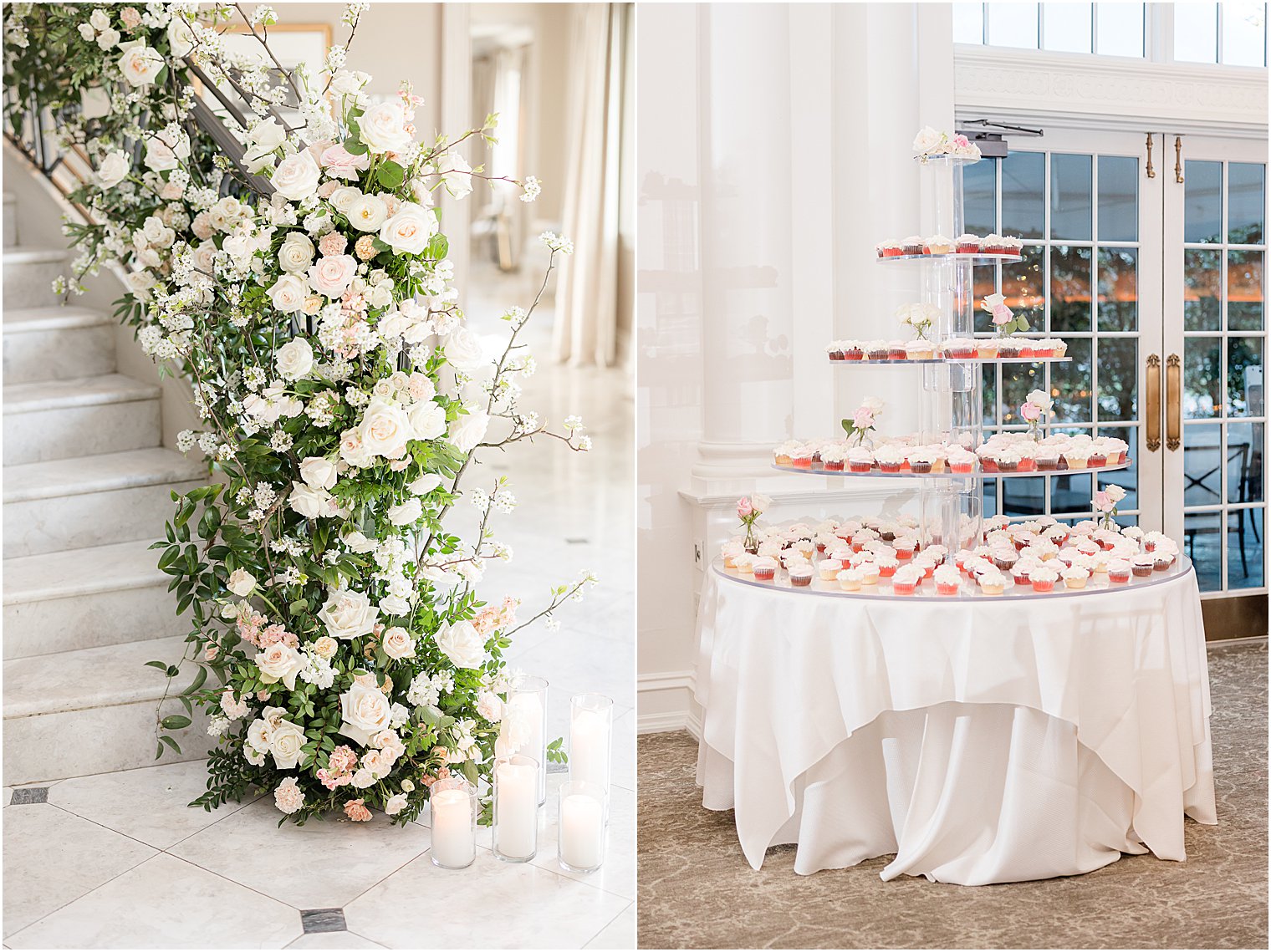 dessert display for classic spring wedding reception at Park Chateau Estate