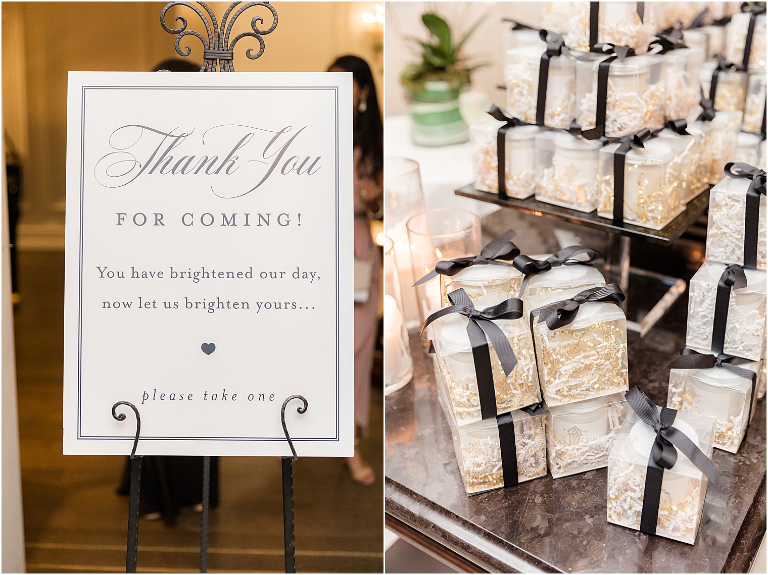 candle favors for classic spring wedding reception at Park Chateau Estate