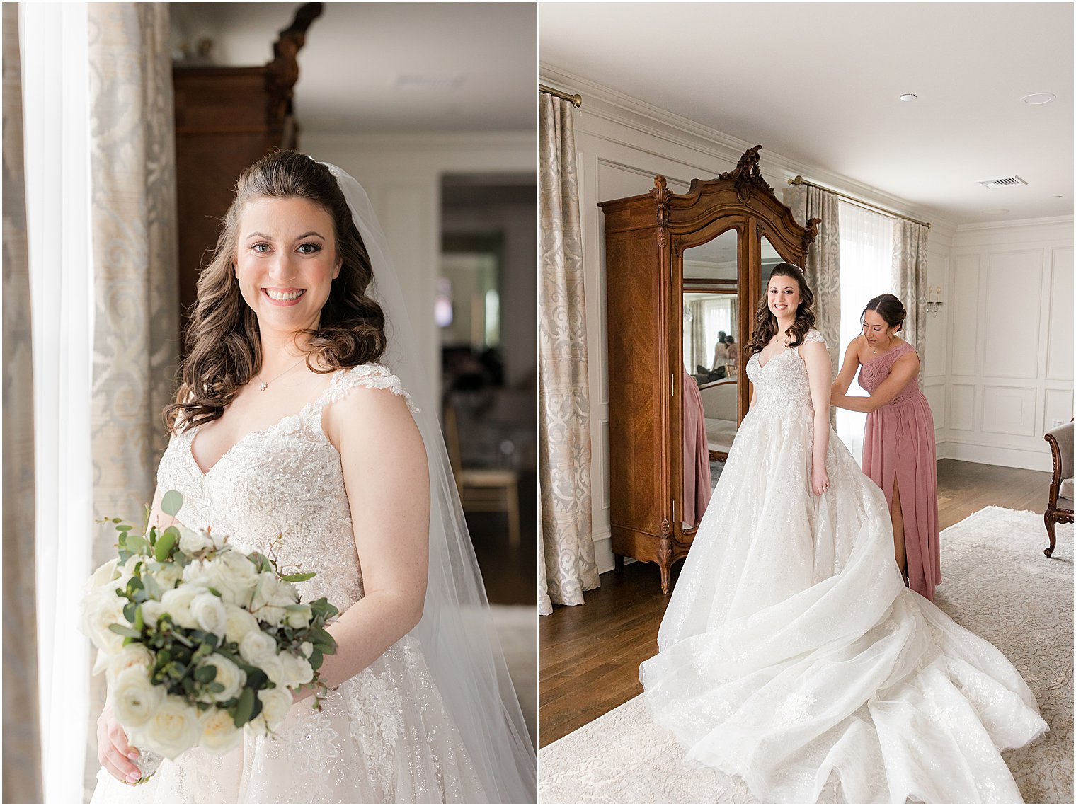 bride poses in suite at Park Savoy Estate