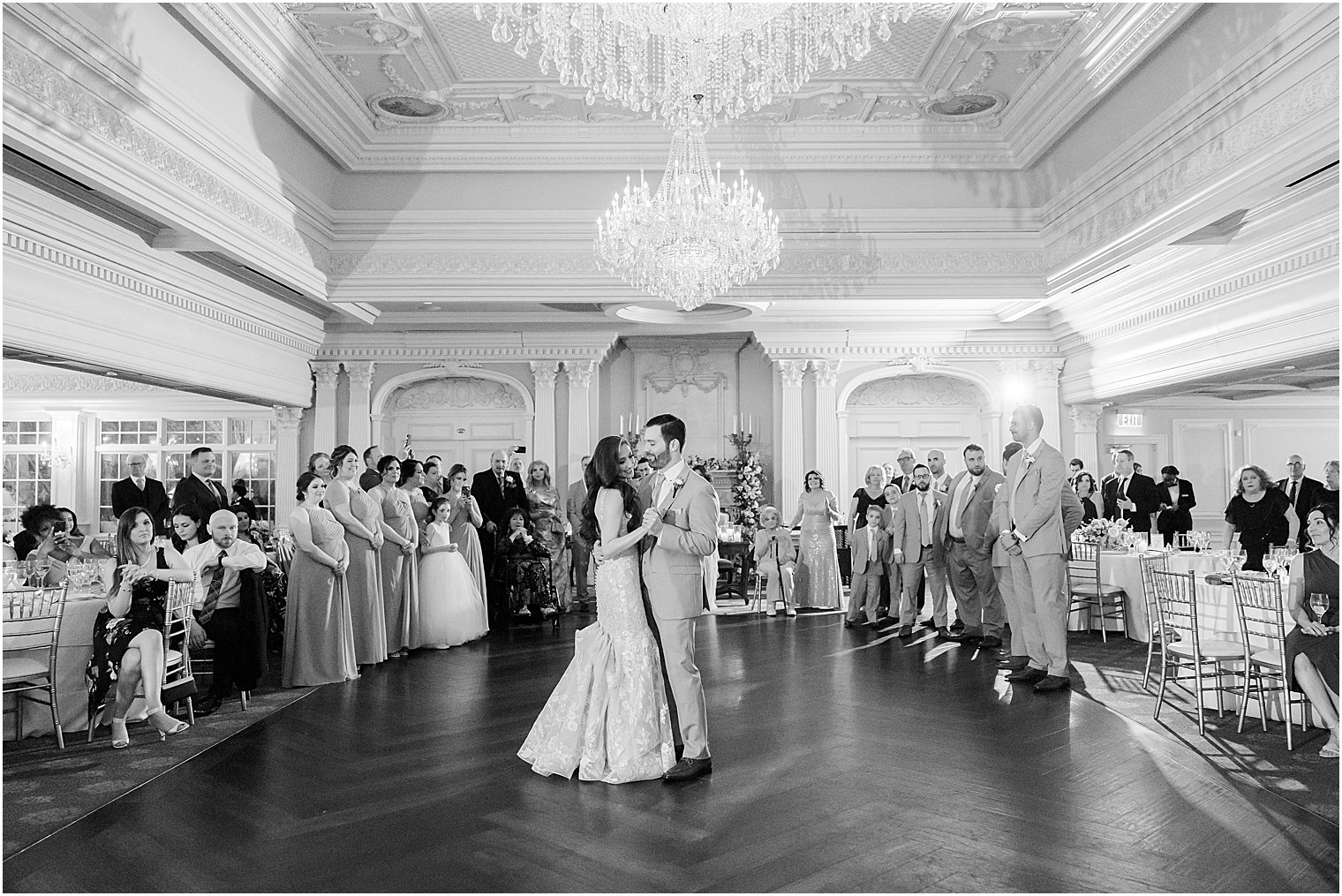 newlyweds have first dance during Park Savoy Estate