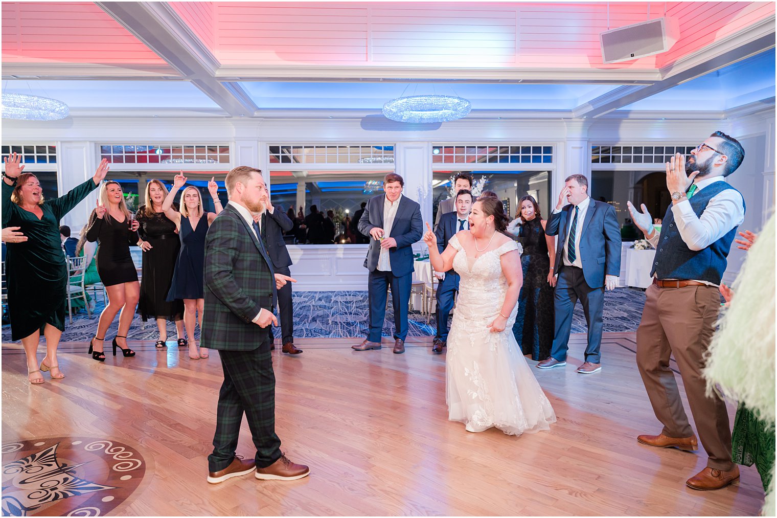newlyweds dance during wedding reception in New Jersey
