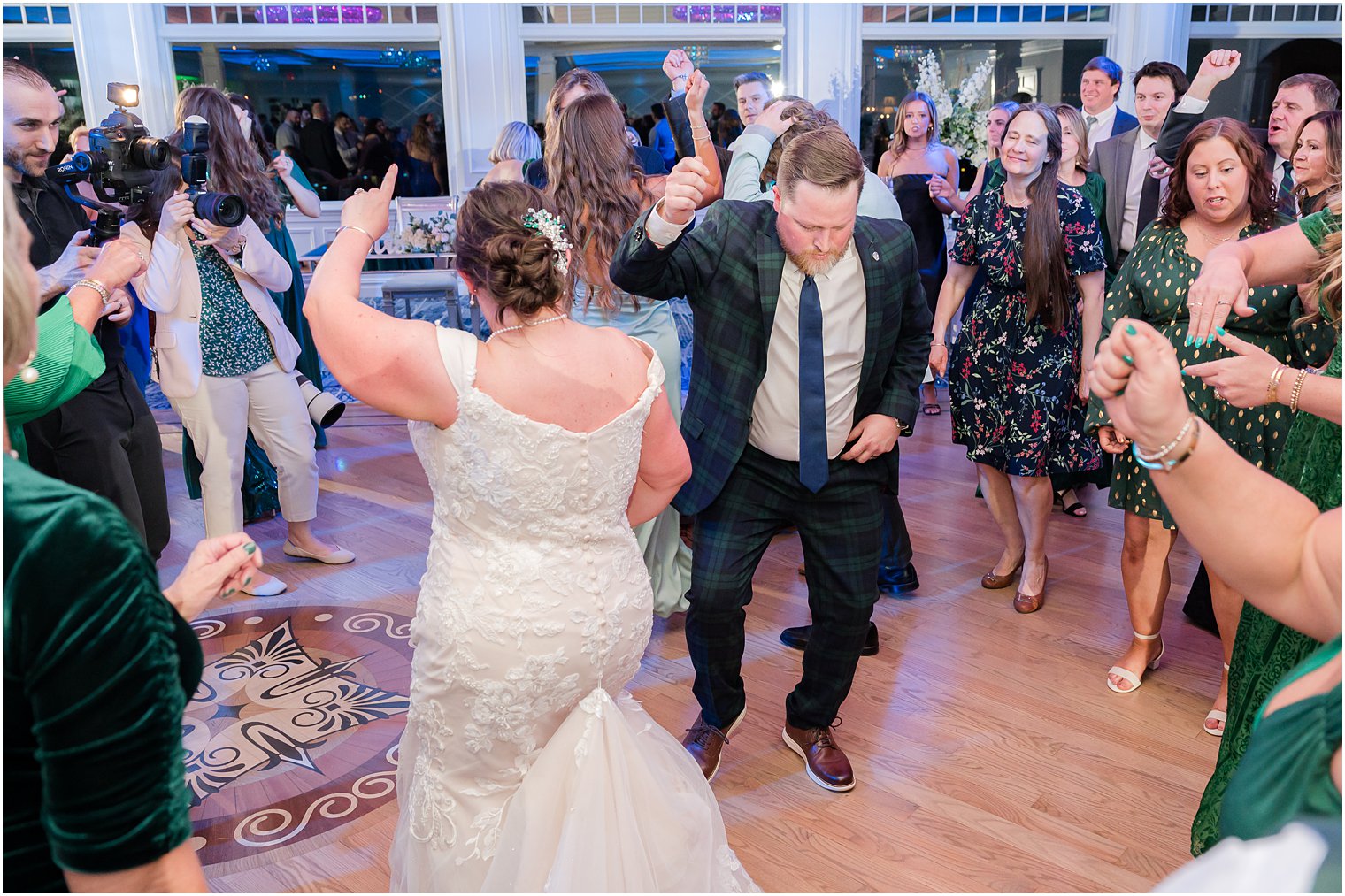 newlyweds dance during wedding reception in New Jersey