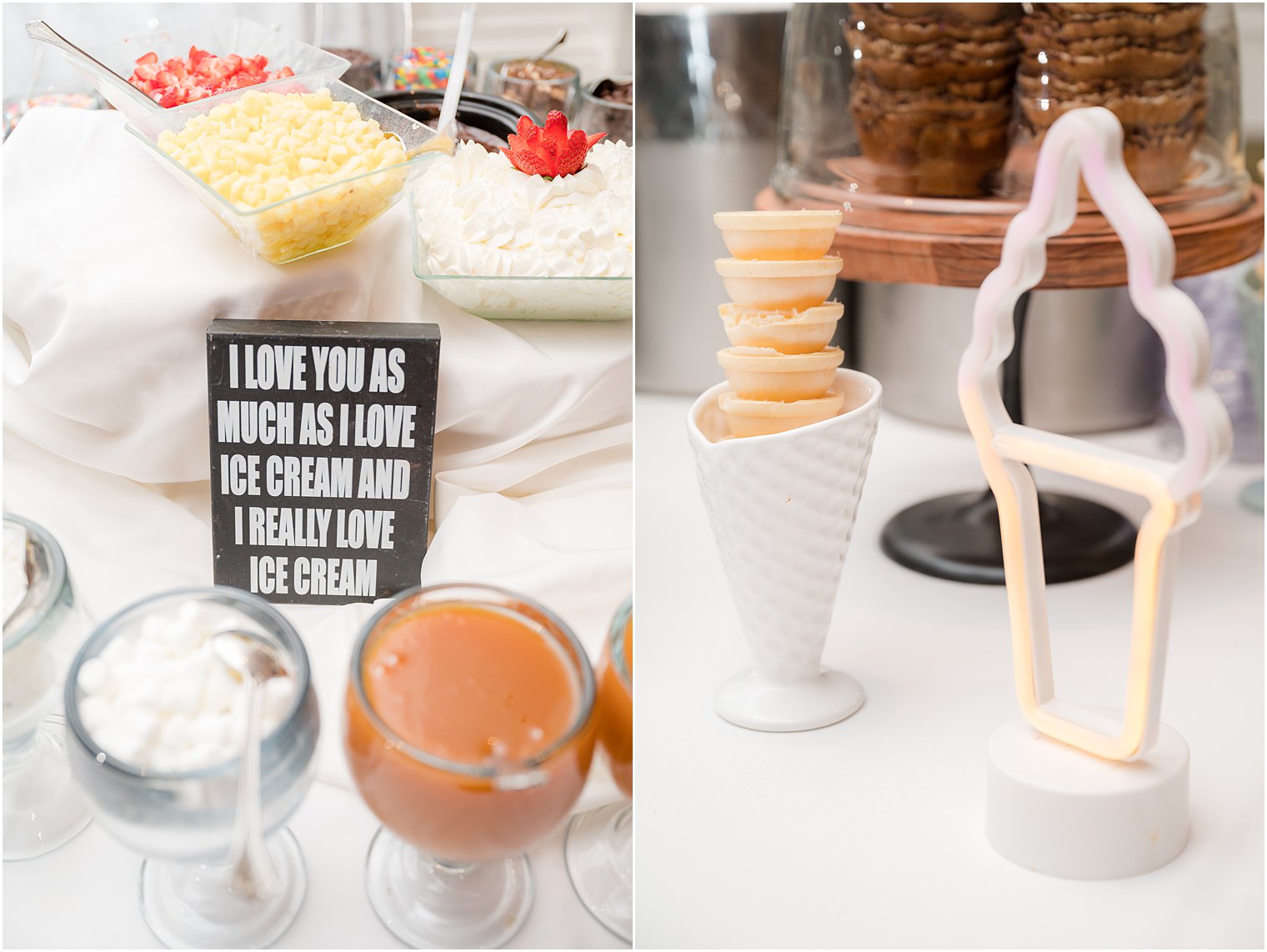 ice cream bar for NJ wedding reception