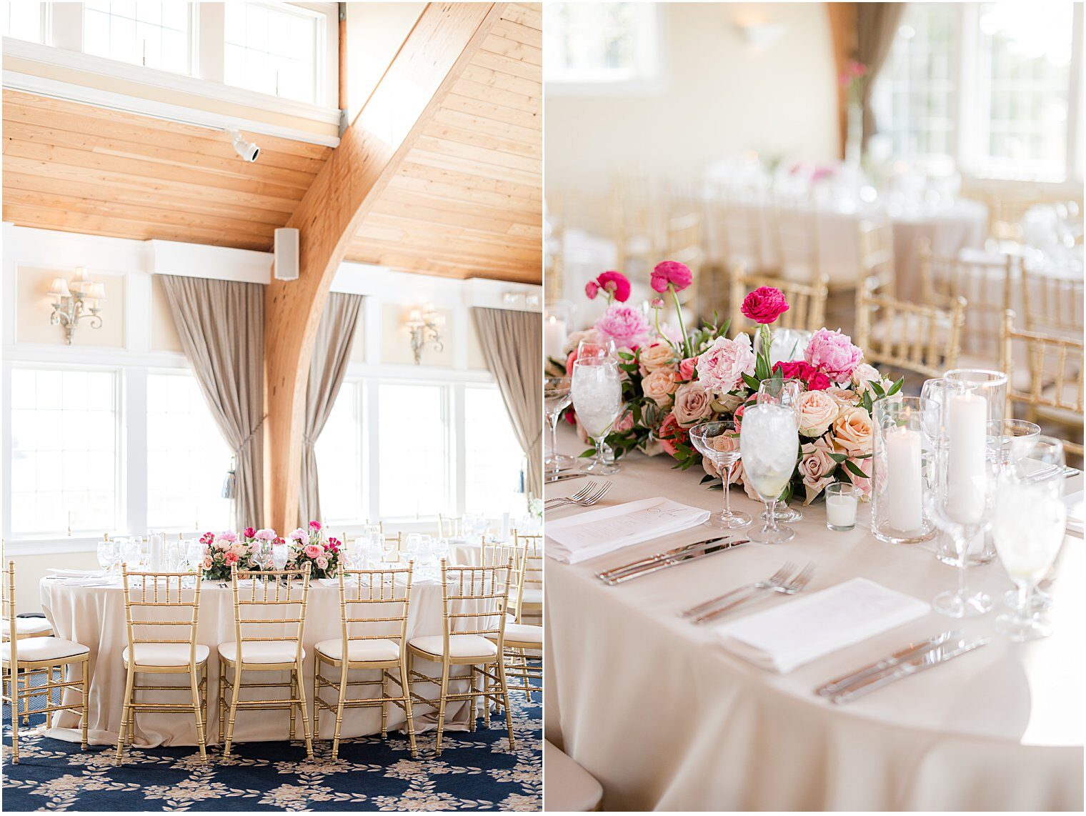 Reception details of the tables 