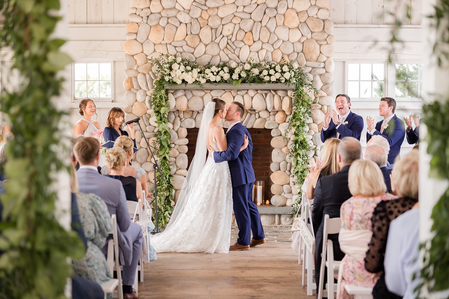 First kiss as Mr and Mrs 