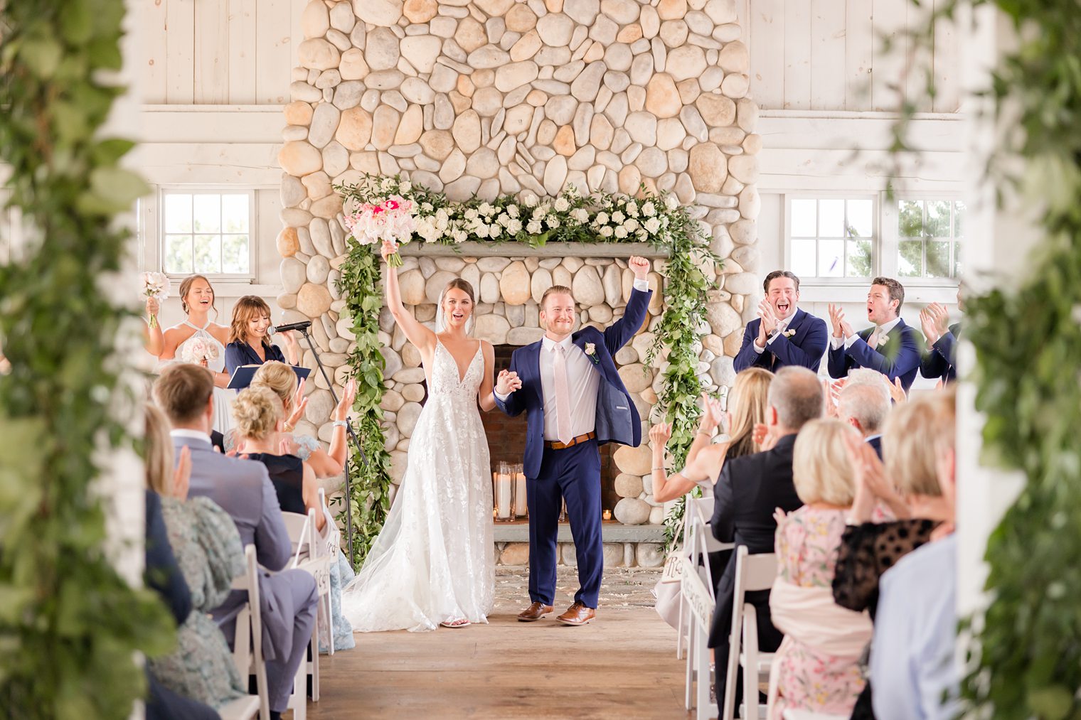 Mr and Mrs celebrating their union at Bonnet Island Estate