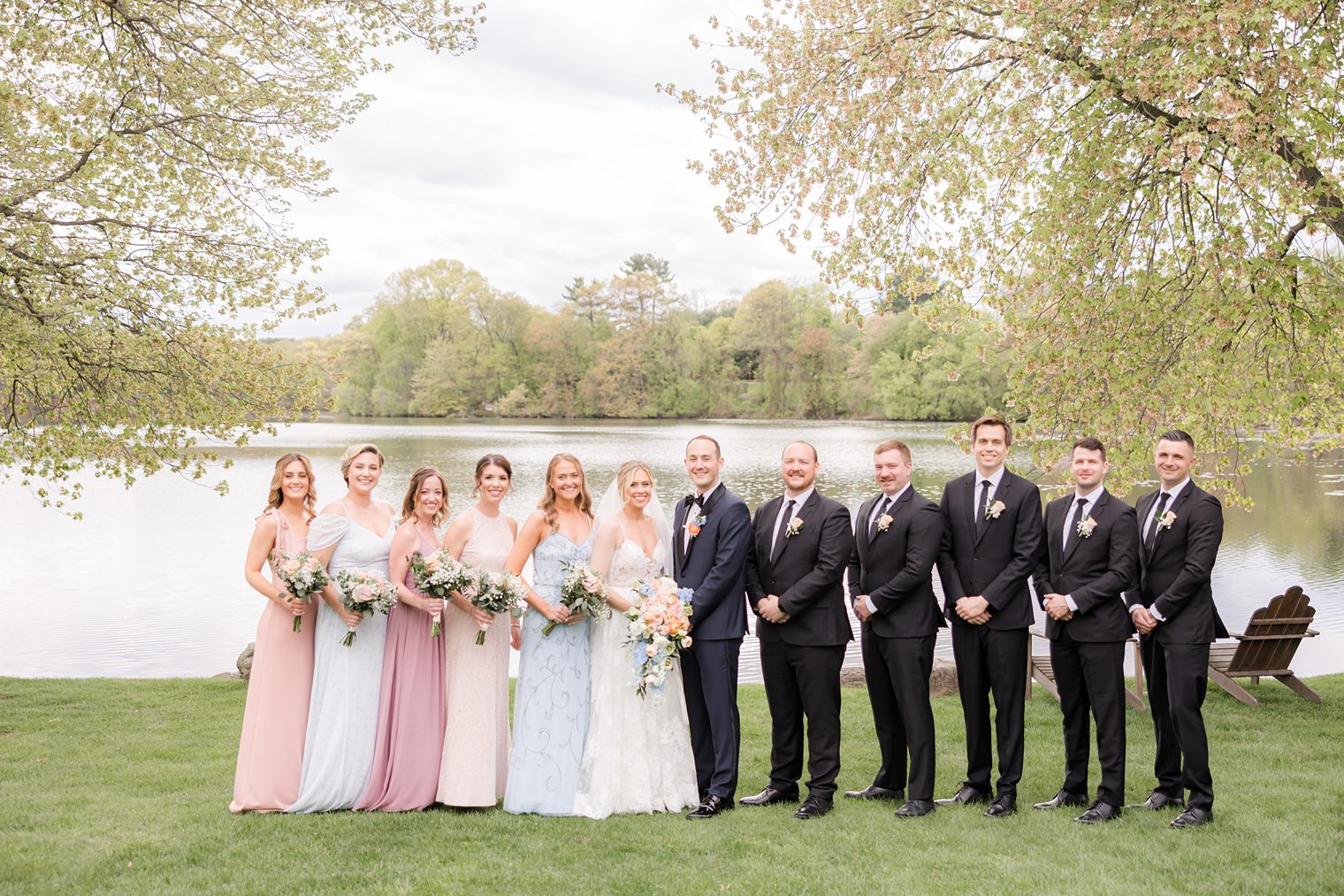 Bride and Groom with their Best men and bridesmaids 