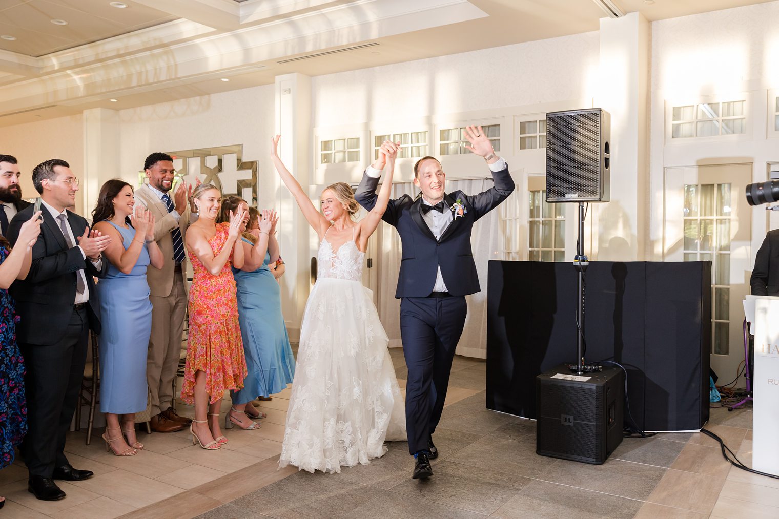 Husband and Wife big entrance to their venue at Indian Trail Club