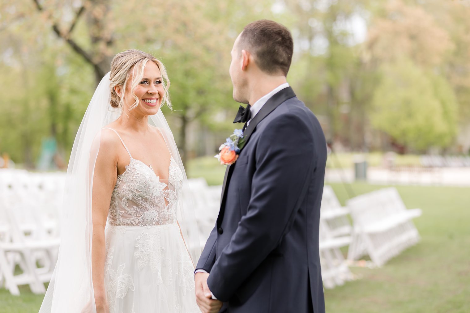 future Mr and Mrs. sharing their looks for the first time