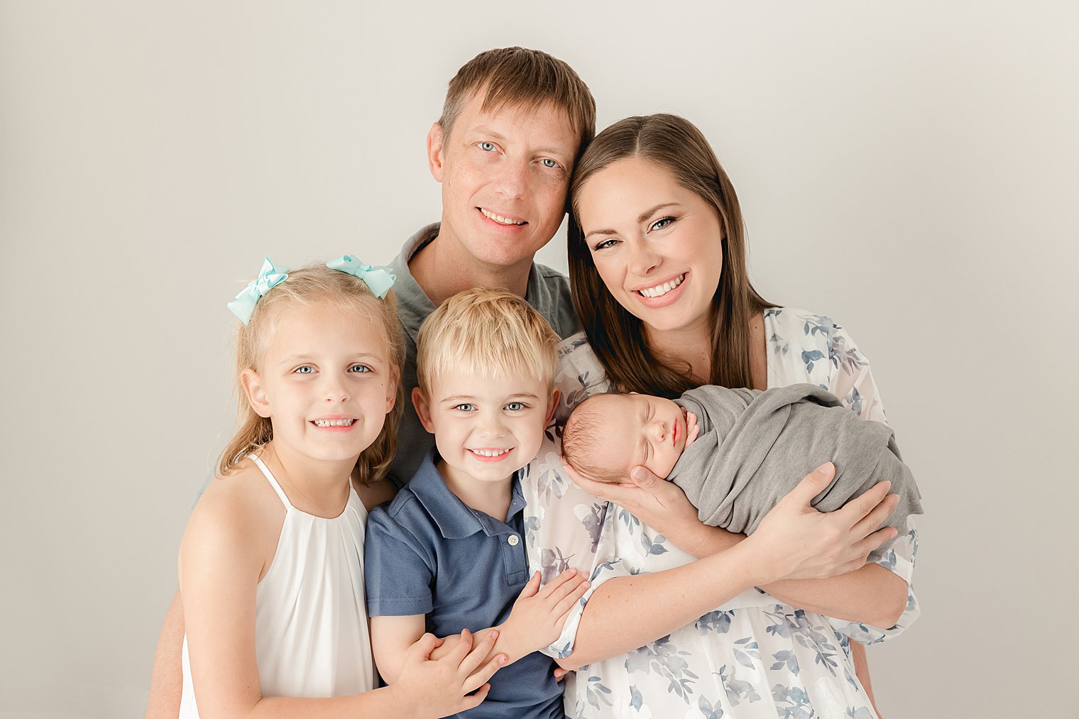 family of five during studio session by Point Pleasant NJ Newborn Photographer