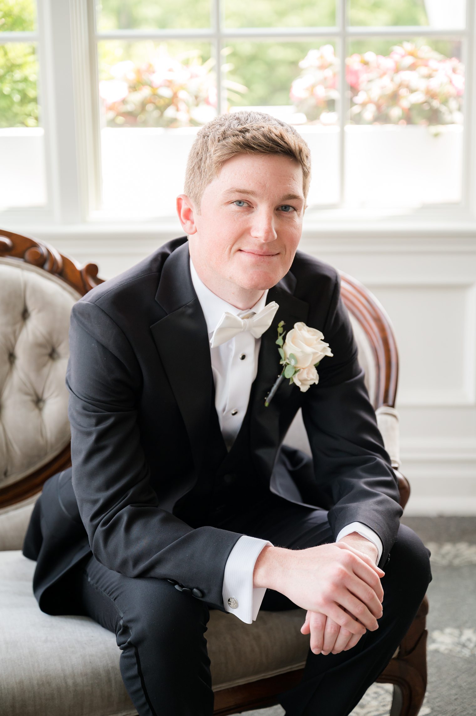 groom ready to share first look with his bride 