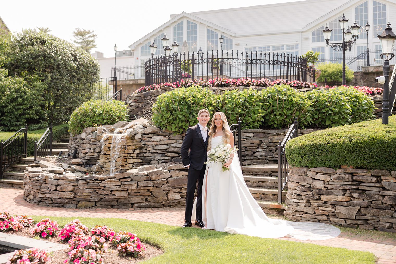 happy couple after sharing their first look