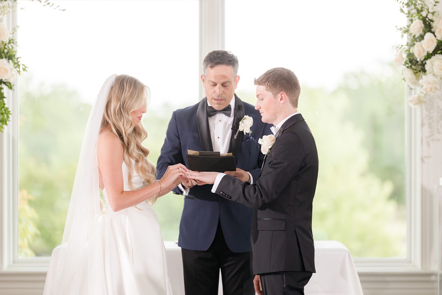 Groom and Bride saying their vows 