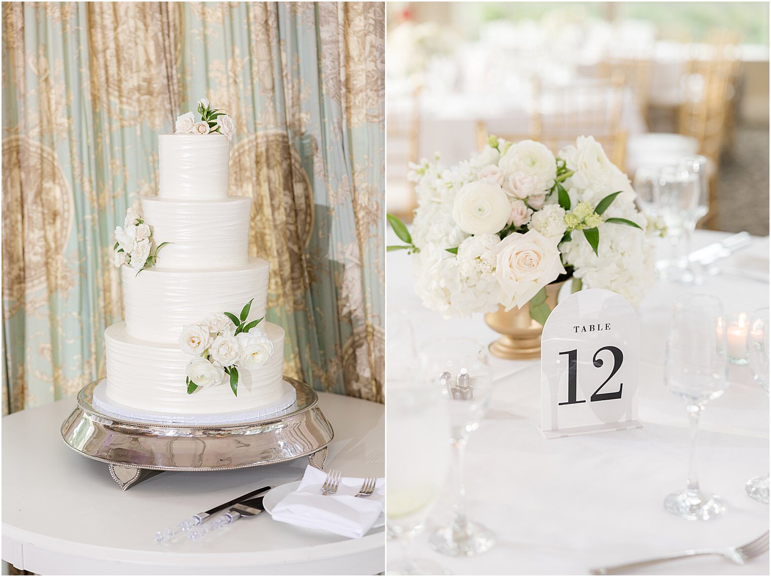wedding cake and table details 